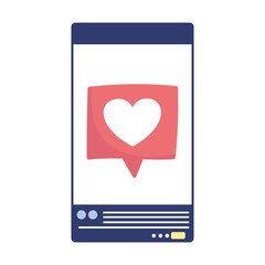 social media smartphone speech bubble love romantic