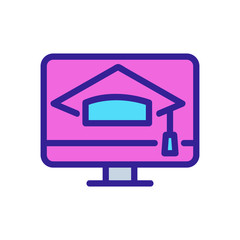 Academy online icon vector. Thin line sign. Isolated contour symbol illustration