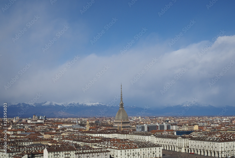 Wall mural aerial view of turin