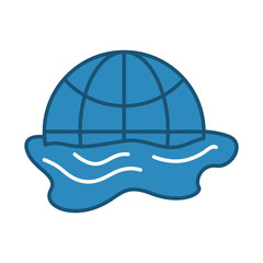 world planet earth melting icon