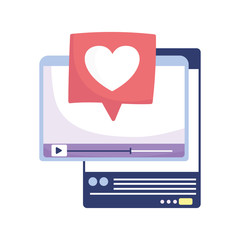 social media smartphone website video love heart message