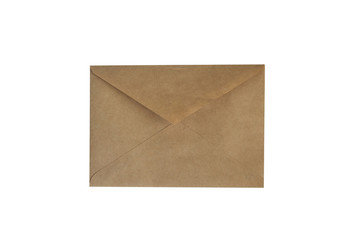 Isolated brown kraft paper envelope