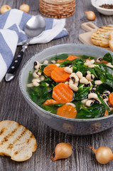 Thick bean soup with vegetables