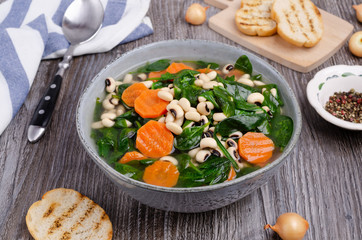 Thick bean soup with vegetables