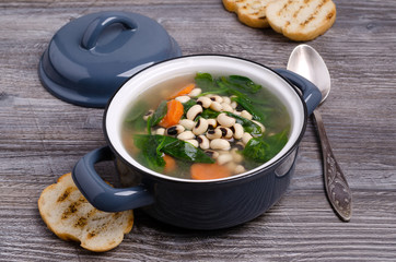 Thick bean soup with vegetables