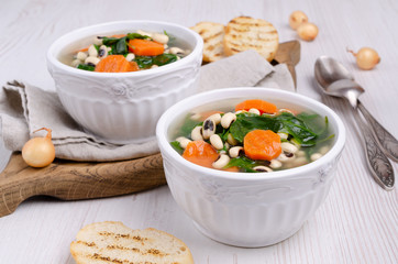 Thick bean soup with vegetables