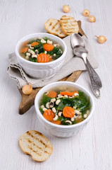 Thick bean soup with vegetables