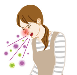 Coughing housewife spreading virus