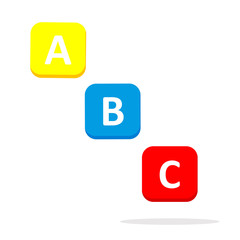ABC icon on a rectangular box arranged in vector