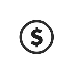 Vector dollar bank note and coin, icon illustrations and vector