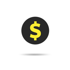 Fototapeta premium Vector dollar bank note and coin, icon illustrations and vector