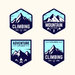 Mountain logo badge set. Adventure outdoor logo