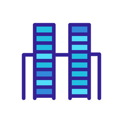 skyscraper icon vector. Thin line sign. Isolated contour symbol illustration