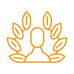 human with wreath leafs crown award victory