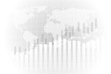Fototapeta na wymiar Stock market and exchange of world. Candle stick graph chart of stock market investment trading. White background. Vector.