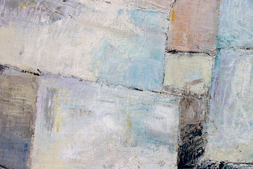 Abstract art background. Oil on canvas. Rough brushstrokes of paint.