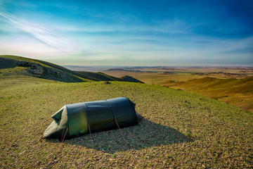 Camping in the wilderness of Mongolia