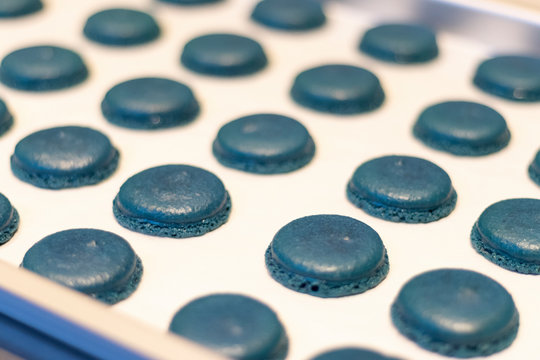 Bunte Macarons mit leckerer Frucht und Knusper Karamell Creme gef&uuml;llt Dekoriert mit essbaren Bl&uuml;ten und Glitzerpuder
