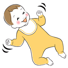 Illustration of a cute smiling little baby.