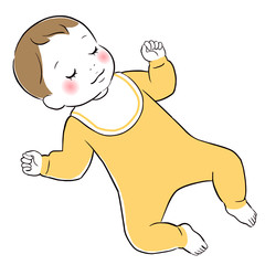 Illustration of a cute sleeping little baby.