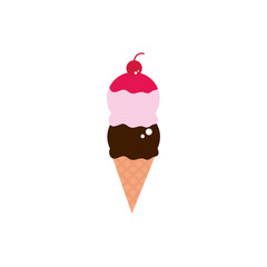 ice cream scoops vanilla chocolate cherry sweet confectionery food candy