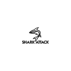 Angry black shark vector illustration isolated on white background. logos, mascots or other advertising design