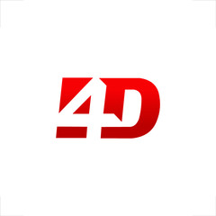  4 D letter logo initial design