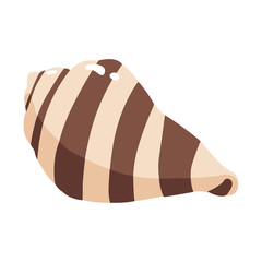 砂浜に落ちてる縞模様の貝殻のイラスト。