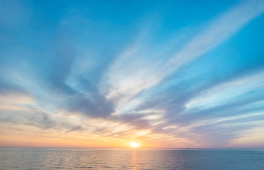 Sky background and sea sunset