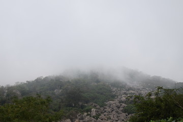 Fototapeta na wymiar landscape, nature, mountain, sky, clouds, forest, fog, cloud, mountains, view, travel
