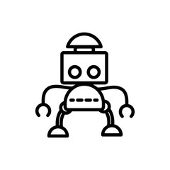 Fototapeta premium robot science artificial technology character linear design