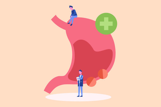 Diarrhea illustration concept for web landing page template, banner, flyer and presentation
