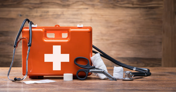 First Aid Kit With Medical Equipment