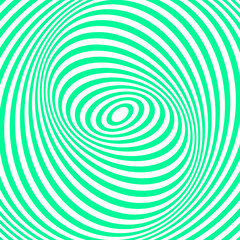 Green and white abstract striped background. Optical art. Vector.