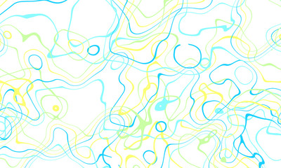 Green blue and yellow curve wave line on white abstract background.