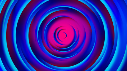 Pink purple neon circles abstract background.3D illustration with paper cut style.