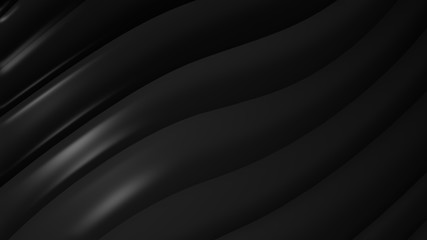 Fototapeta premium Black gray gradient geometric abstract background. Elegant curved lines and shape with color graphic design. 3d Rendering...