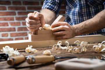 Carpenter Using Jack-plane