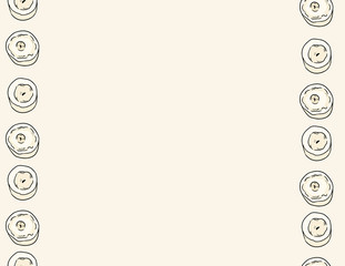 Candles in comic style doodles top view seamless pattern. Letter format postcard with place for your text. Cozy boho poster template texture background tile