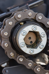 Timing chain in car or other industrial machinery. Part of engine