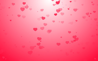 Valentine day pink hearts on pink background.