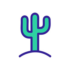 Cactus icon vector. Thin line sign. Isolated contour symbol illustration