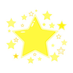 Obraz premium Customer satisfaction rating, stars 1 to 5, golden yellow