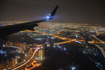 City view of Doha at night