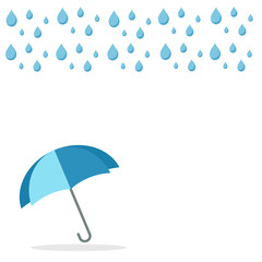 Obraz premium Basic RGBCloud, rain and opened umbrella in the rain. Flat style vector illustration icon-vector