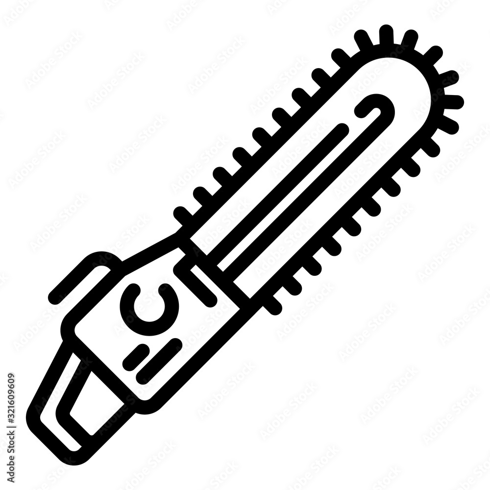 Poster petrol chainsaw icon. outline petrol chainsaw vector icon for web design isolated on white backgroun