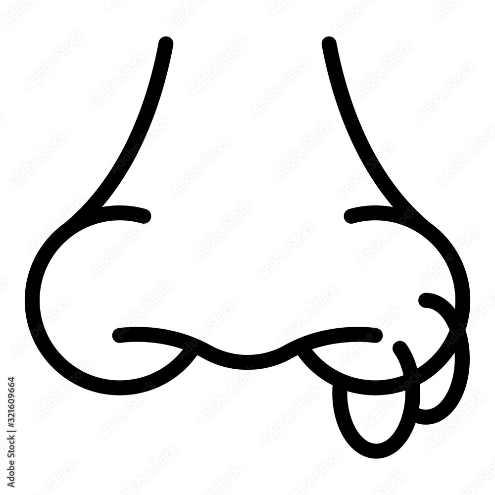 Poster nose piercing icon. outline nose piercing vector icon for web design isolated on white background