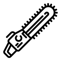 Petrol chainsaw icon. Outline petrol chainsaw vector icon for web design isolated on white background