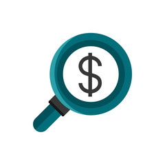 magnifying glass searching money business finance