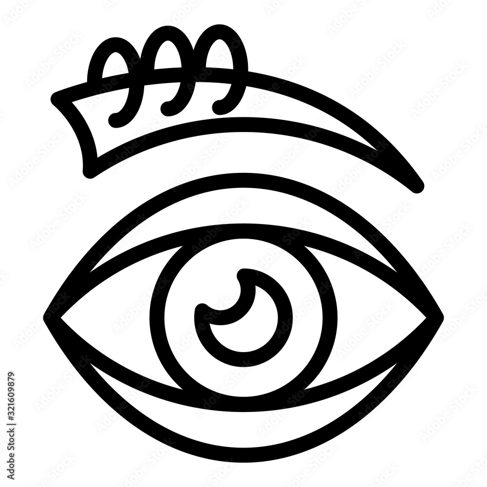Poster eye piercing icon. outline eye piercing vector icon for web design isolated on white background